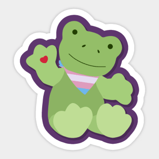 Green Trans Pride Frog Sticker